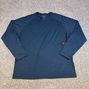 NWT 01.ALGO Performance Long Sleeve Shirt XXL Navy Blue Moisture Wicking MK10037